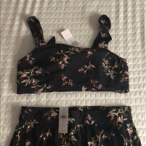 floral crop top, maxi skirt set. S/M